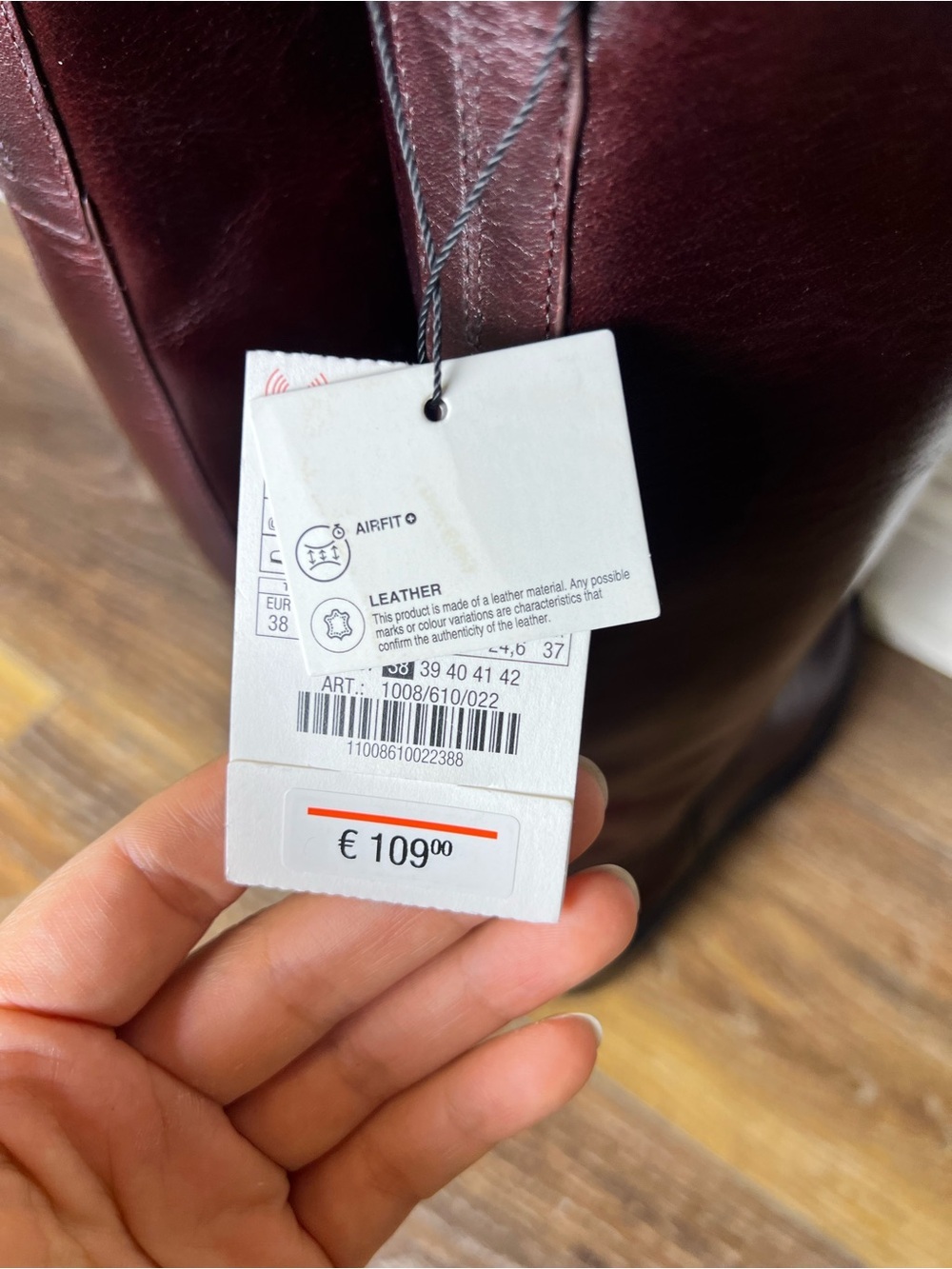 Zara Oxblood Burgundy Leather Knee High Boots Women 7.5 EU 38 NWT - Picture 13 of 13